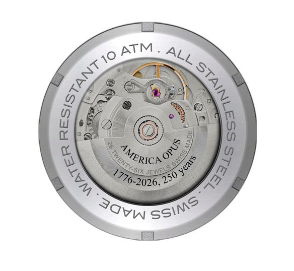 America Opus Sport Timepiece exhibition case back and movement