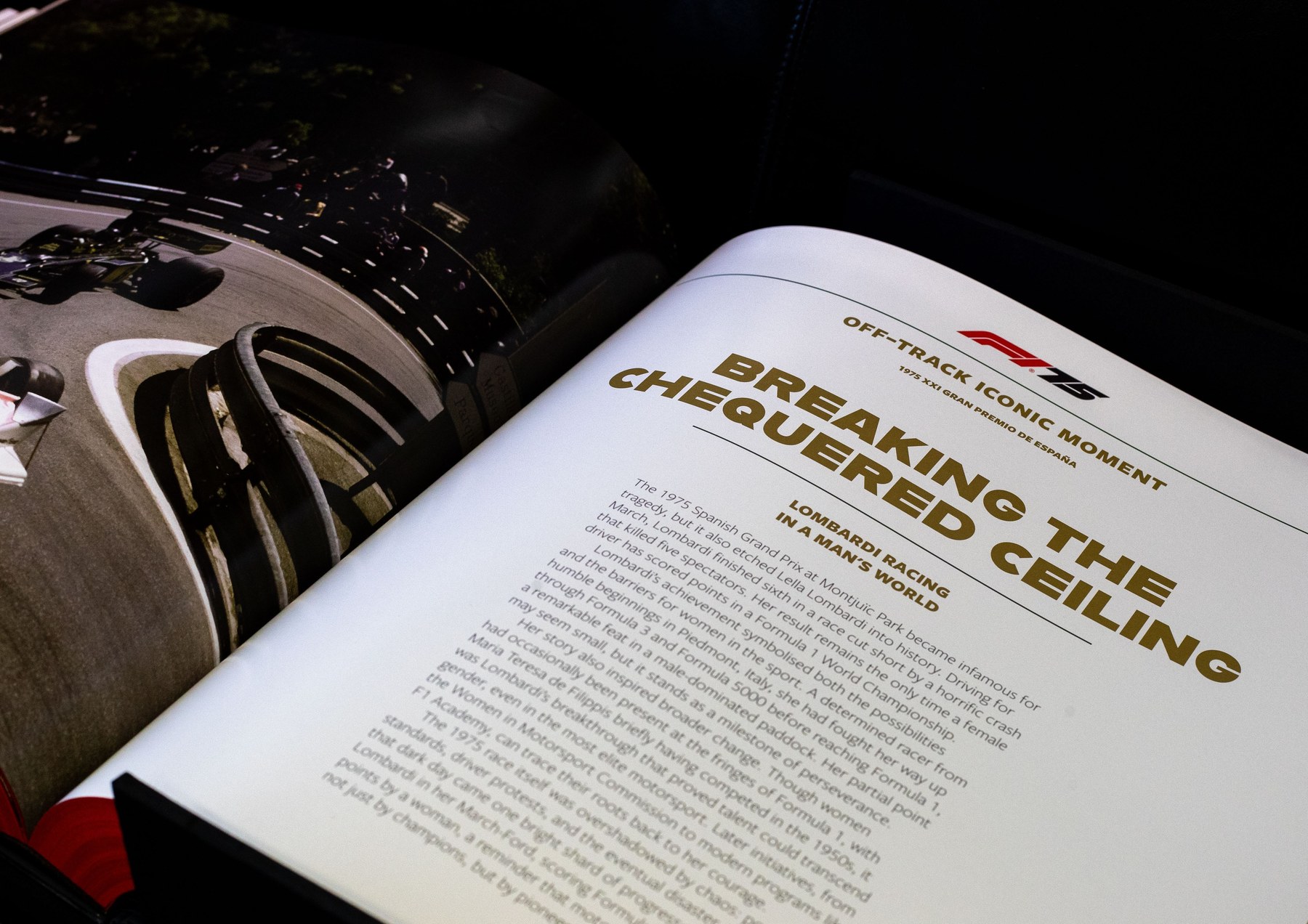 The Official F1 75 Opus, Breaking the Chequered Ceiling chapter spread